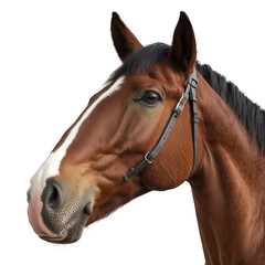 Obraz premium Portrait of a horse face, isolated on white background