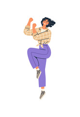 Happy people vector illustration. The happy people concept thrives on emotion being carefree and glad Positive and successful individuals celebrate each achievement with excitement