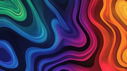 Fototapeta premium Abstract wavy patterns in vibrant colors creating a dynamic visual effect.