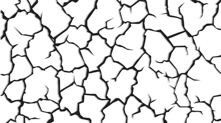 Natural cracks background. Vector overlay texture of cracked surface