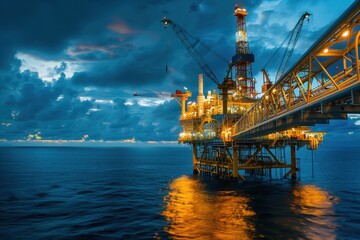 Obraz premium an oil rig at sea