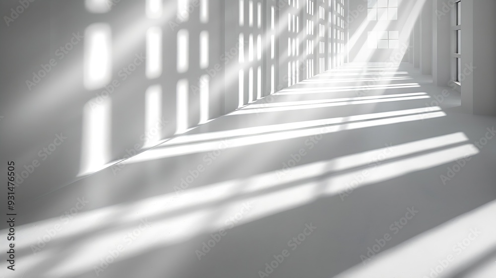 Poster gray shadow and light blur abstract background on white wall from window dark stripe grey shadows in