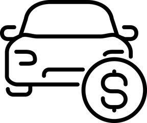 Car icon. Buy automobile. Linear style.