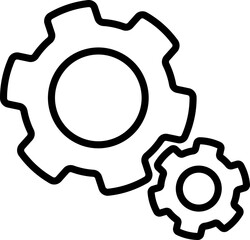 Gear icon. Cogwheel icon. Linear style.