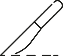 Knife icon. Medicine symbol. Linear style.