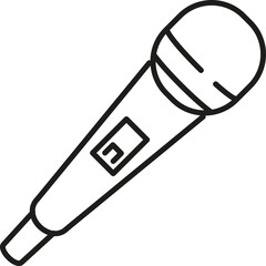 Microphone icon. Karaoke symbol. Linear style.