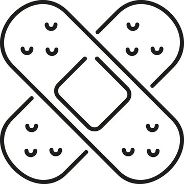 Patch icon. Bandage symbol. Linear style.