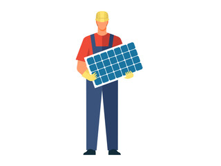 Solar panel vector illustration. The concept photovoltaic technology revolutionizes energy generation Sustainable energy practices aim to minimize ecological footprint Electric power is at core