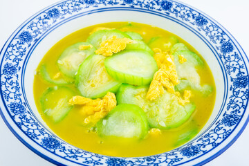 A bowl of loofah egg soup
