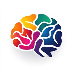 Stylized brain logo with vibrant sections representing various ideas, set against a white background