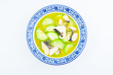 A bowl of loofah fish soup