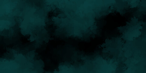 abstract cloud and vapor texture background. Black and Green smoke aquarelle smudge illustration smooth grungy smokey light pastel colors ink glow. Teal color powder explosion	
