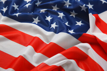 Obraz premium Flag of USA as background, closeup view