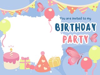 birthday invitation card with space area