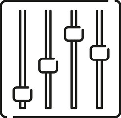 Equalizer icon. Sound button symbol.