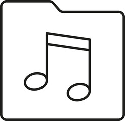Music file icon. Linear style.