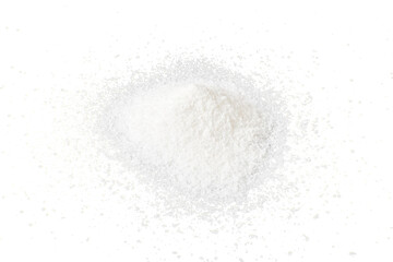 fine white pile of salt isolated on white or transparent png