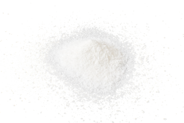 fine white pile of salt isolated on white or transparent png