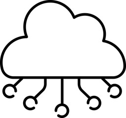 Cloud icon. Hosting symbol. Linear style.