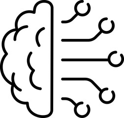 Artificial intelligence icon. Linear symbol.