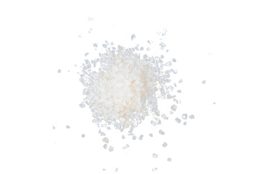 pile of big stoned white salt isolated on white or transparent png