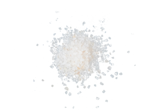 pile of big stoned white salt isolated on white or transparent png