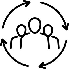 Team icon. Teamwork symbol. Linear style.