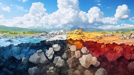 Demand for rare earths and their discovery. The importance of rare earths in manufacturing and technology industries concept.