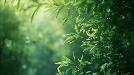 Naklejka premium Bamboo forestgreen nature background : Generative AI