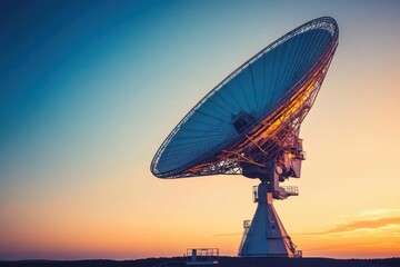 Satellite Dish at Sunset