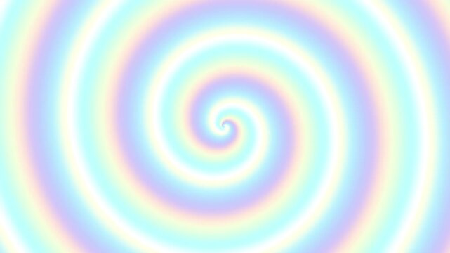 Soft Holographic spiral Optical illusion illustration, abstract background graphics asset, Hypnotising whirlpool effect