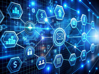 Obraz premium Technology and communication icon sign graphic design