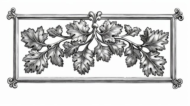 A black and white tooled leather picture frame in a coloring page style, with thick lines, little detail, and no shading.