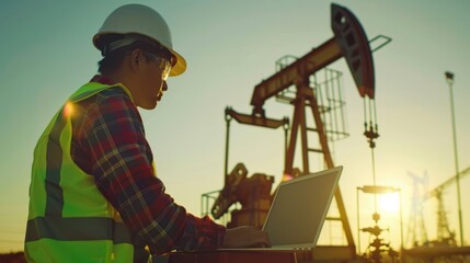 The engineer at oil rig