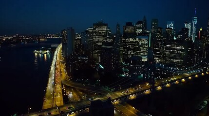 Fototapeta premium hd wallpaper: lighting, united states, new york, manhattan bridge, dusk