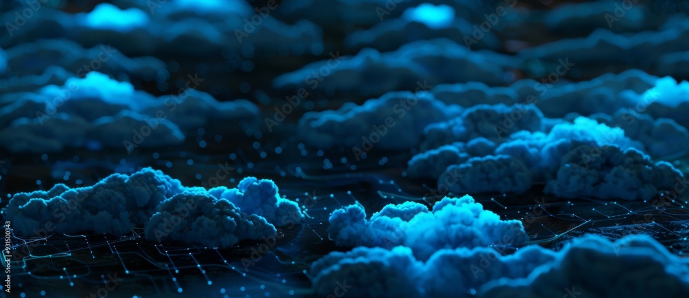 Poster technology background with cloud networking digital connection. stock photo