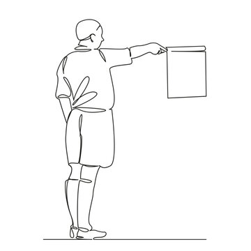 soccer referee pointing white flag clip art preview