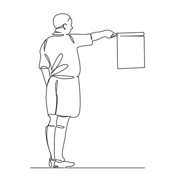 soccer referee pointing blank sign clip art preview