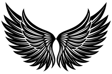 bird wing sketch silhouette vector, Angel wings icon

