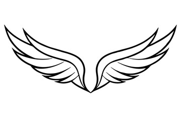 bird wing sketch silhouette vector, Angel wings icon
