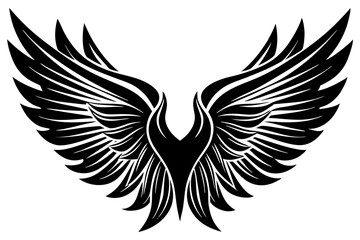 bird wing sketch silhouette vector, Angel wings icon
