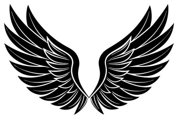 bird wing sketch silhouette vector, Angel wings icon
