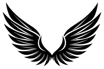 Fototapeta premium bird wing sketch silhouette vector, Angel wings icon 