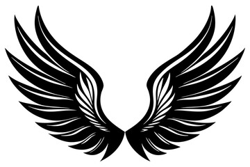 bird wing sketch silhouette vector, Angel wings icon
