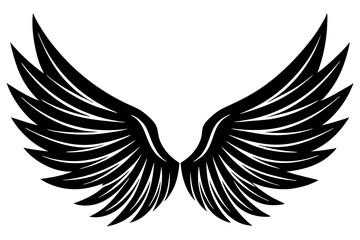 bird wing sketch silhouette vector, Angel wings icon
