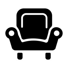 Armchair icon in glyph style 