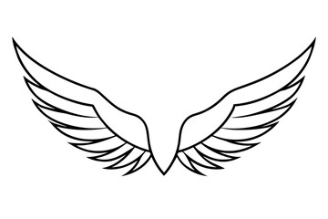 Obraz premium bird wing sketch silhouette vector, Angel wings icon 