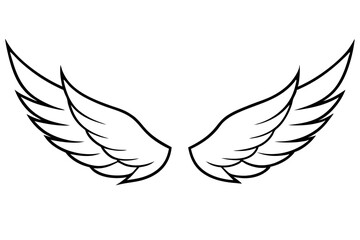 bird wing sketch silhouette vector, Angel wings icon
