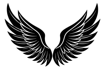 bird wing sketch silhouette vector, Angel wings icon
