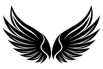 bird wing sketch silhouette vector, Angel wings icon
